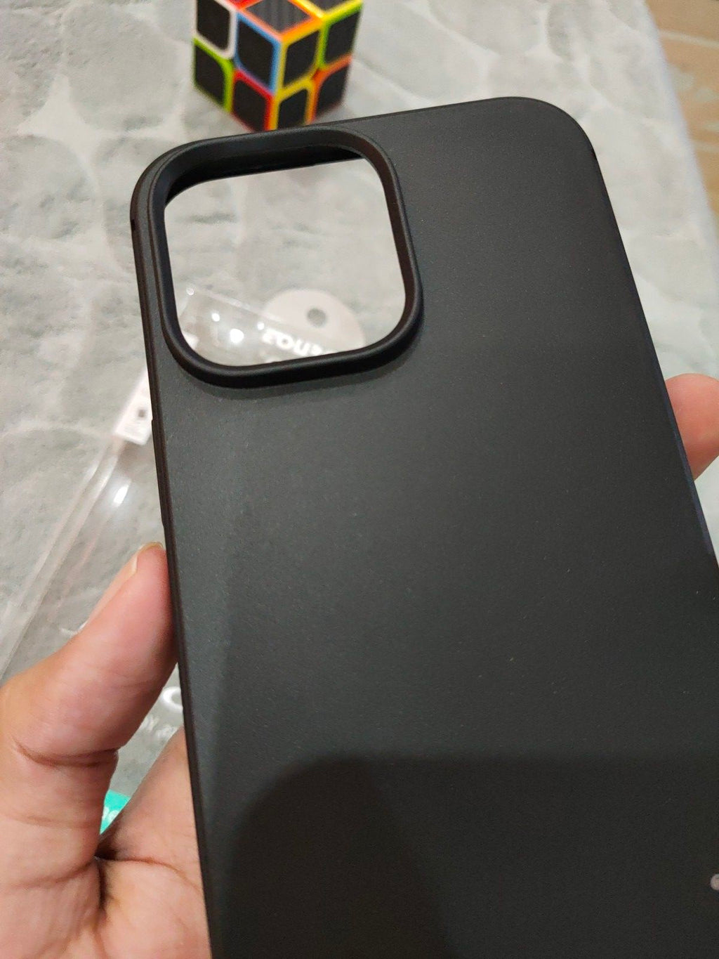 EOURO iPhone 14 Pro Max Matte Black Camera Protection Silicone Case