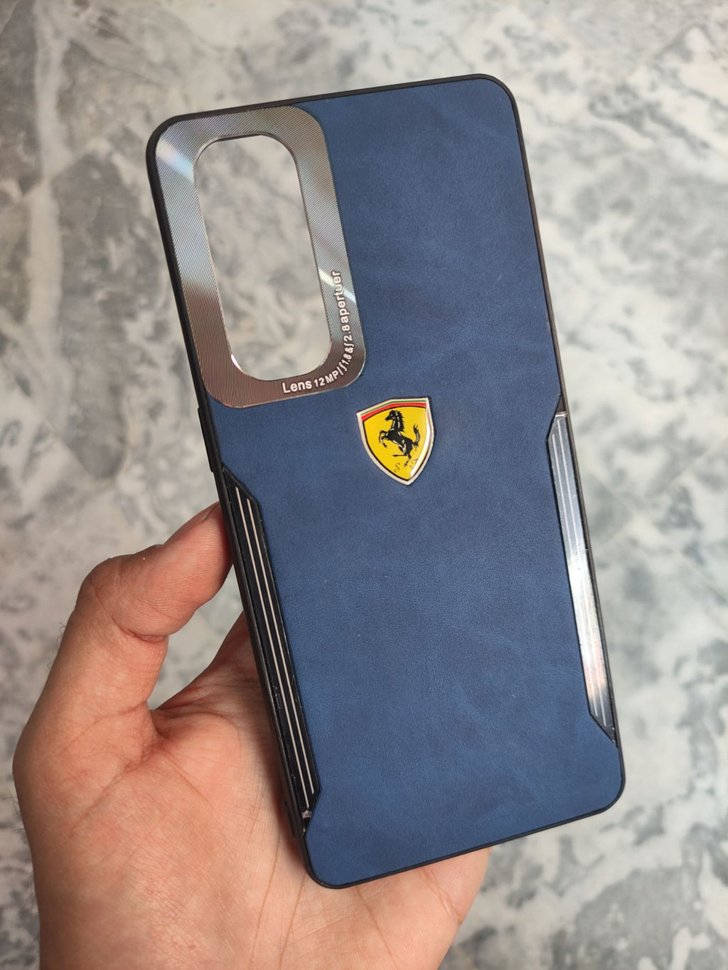 Oppo_Reno 4 Pro 4G Premium Quality Leather Texture Ferrari Back Cover