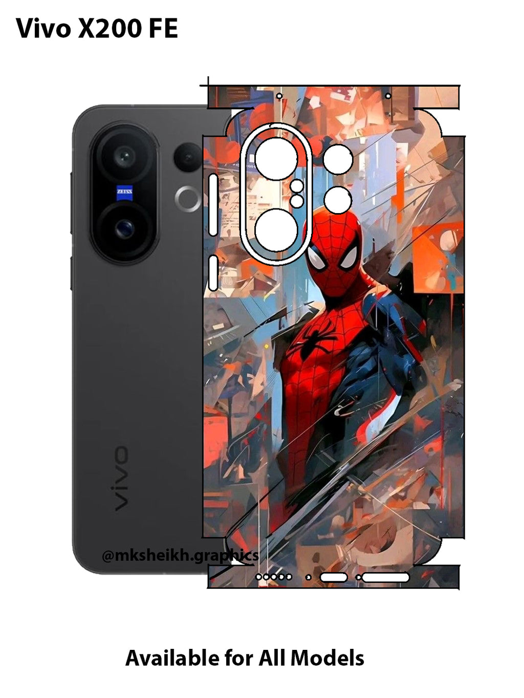 Vivo X200 FE Spiderman Design Full Body Skin Wrap