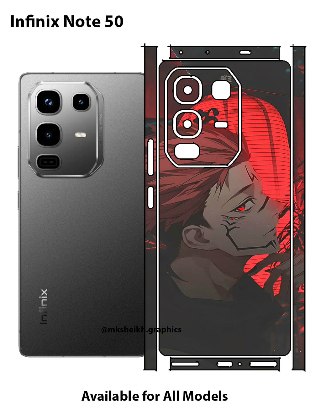 Infinix Note 50 Full Body Skin Wrap Back with Edges