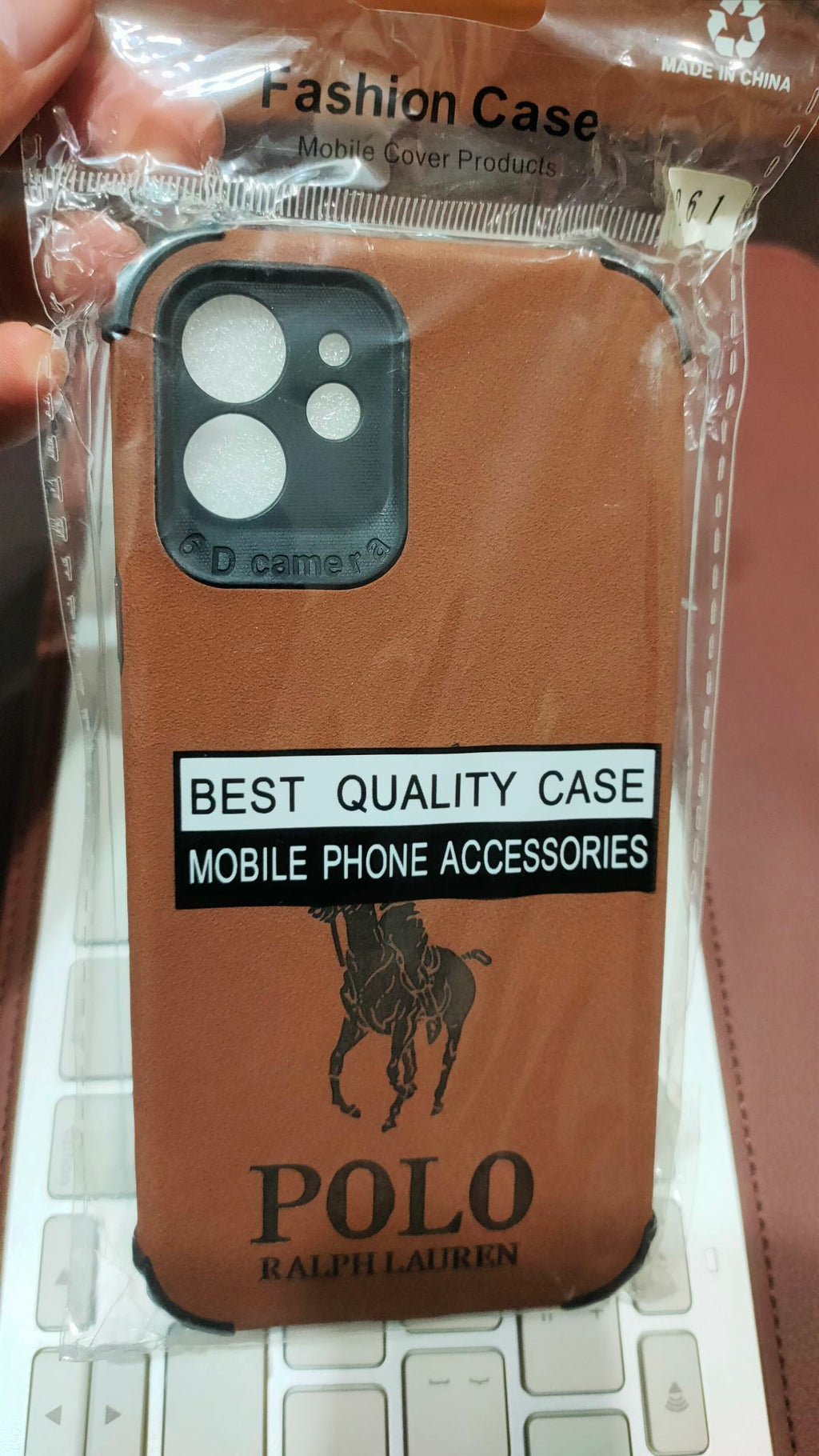 iPhone 12 6.1 Shockproof Camera Protection PU Leather Soft Back Cover