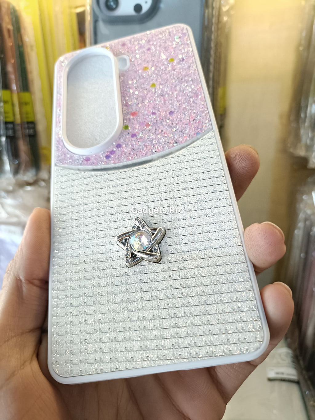 Vivo V40E Fancy Soft Silicone Glitter Star Back Cover