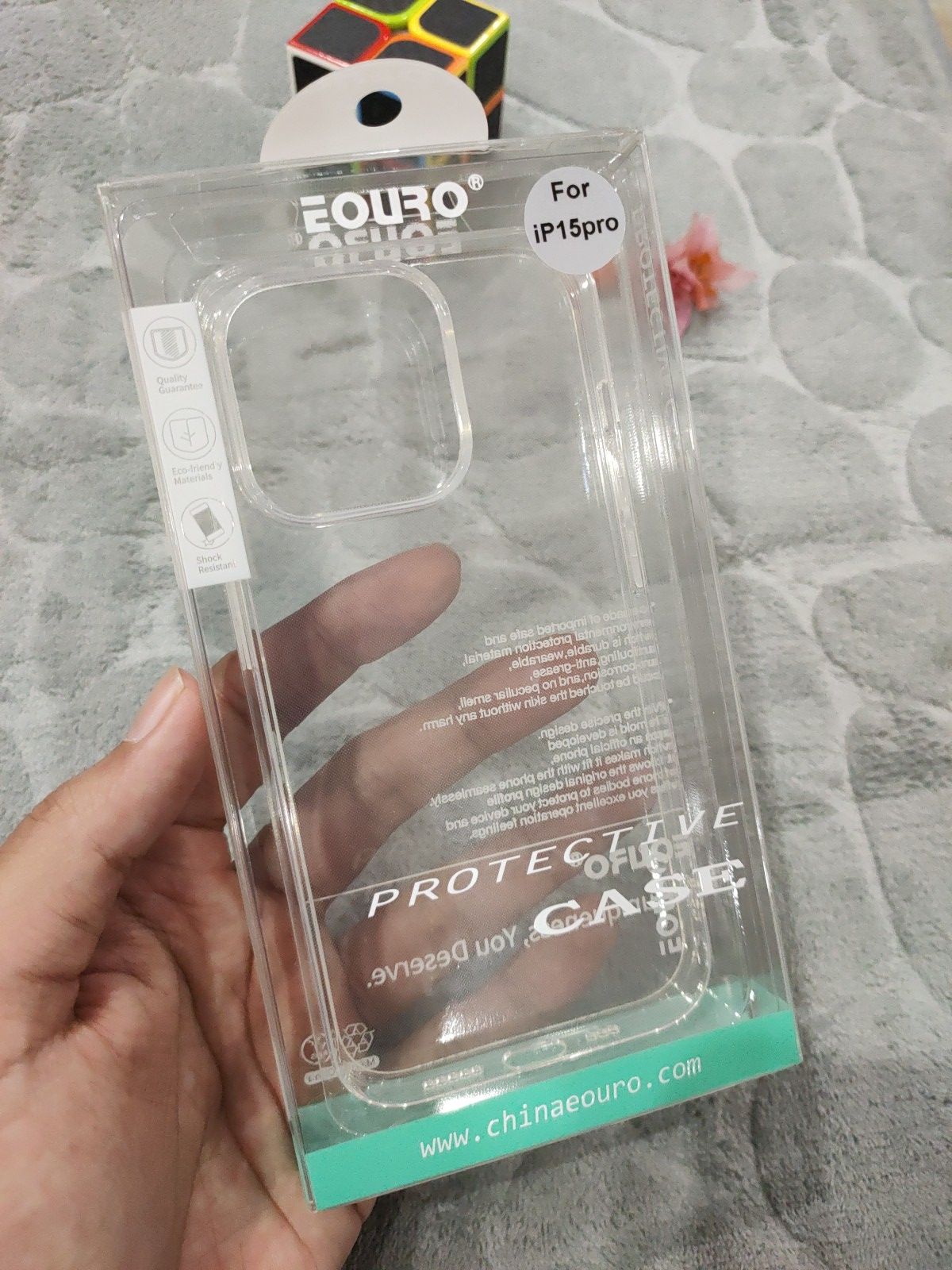 EOURO iPhone 15 Pro Clear Camera Protection Silicone Case