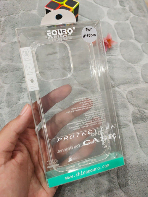 EOURO iPhone 15 Pro Clear Camera Protection Silicone Case