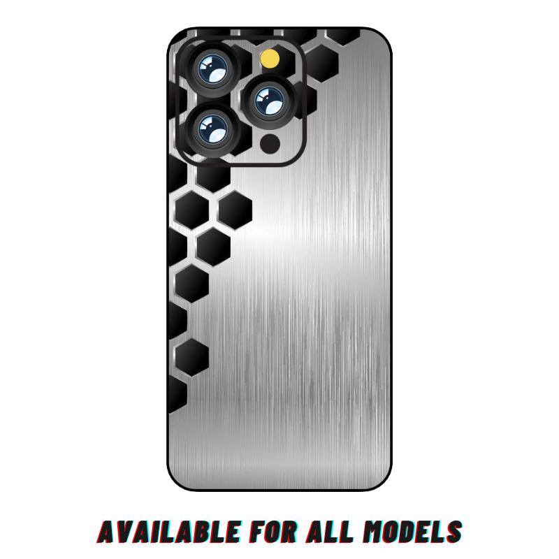 iPhone 16 Pro Max 3D Emboss Steel Pattern Skin Wrap