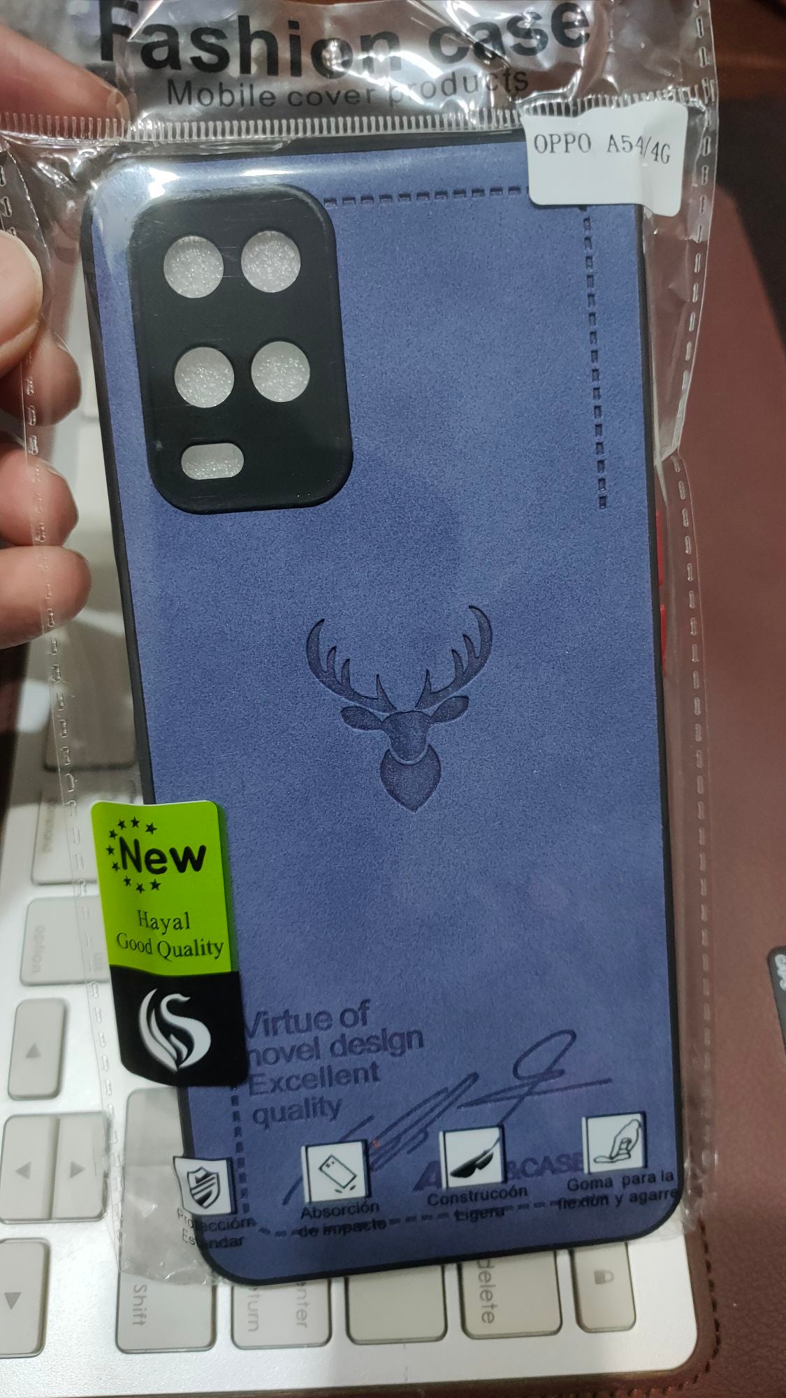 Oppo A54 4G Premium Quality PU Leather Fabric Camera Protection Back Cover