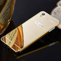 Oppo R9,R9 Plus Aluminium Frame Gold Plated Mirror Back Cover