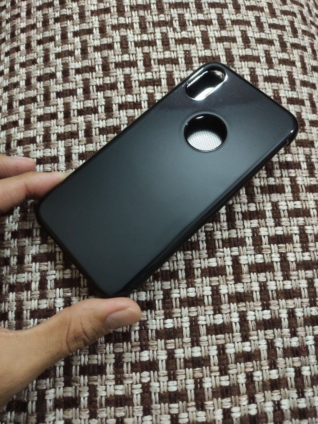 iPhone X PC Clear Carbon Fiber View Flip Cover