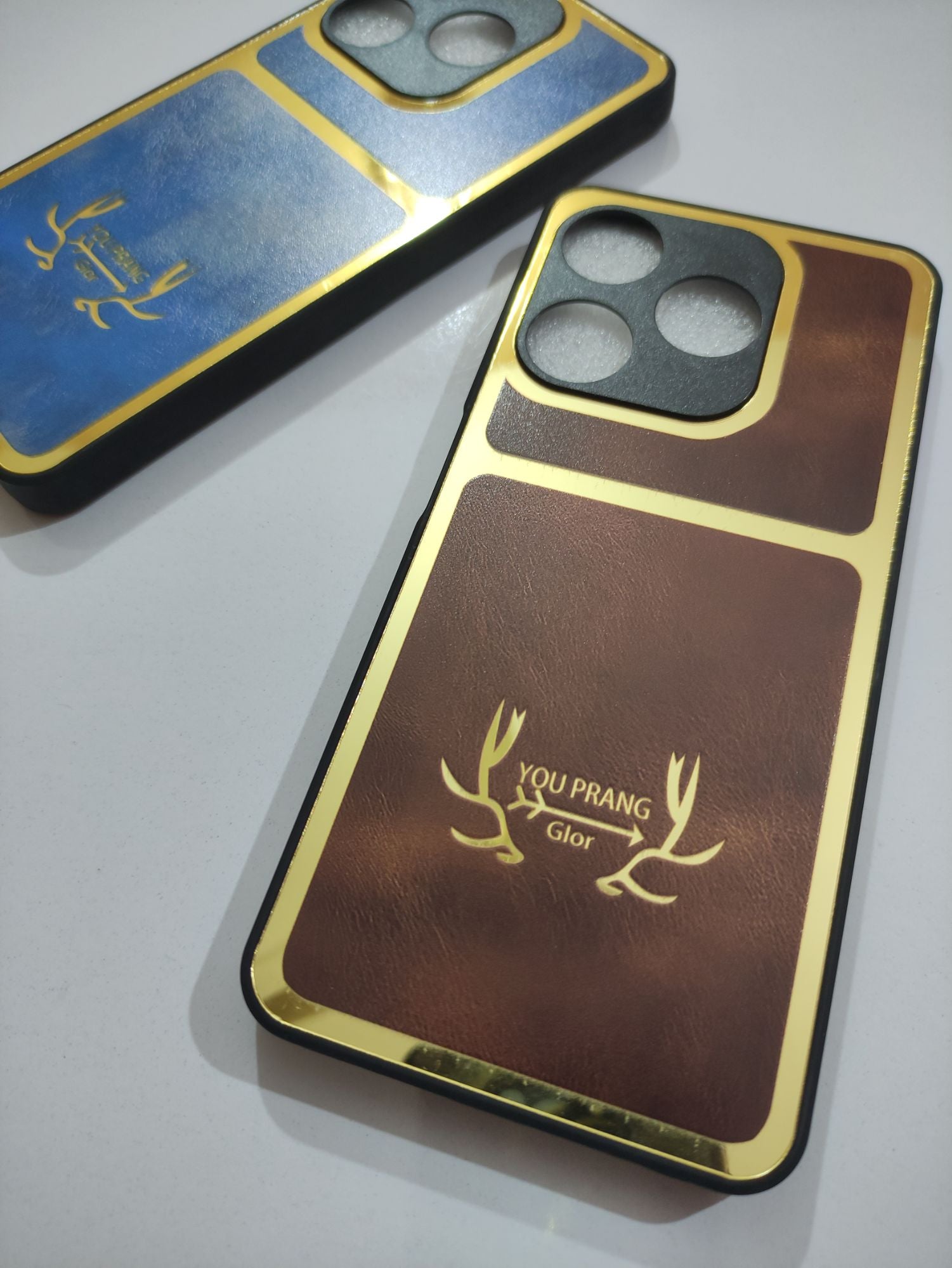 Tecno Spark 10C PU Golden Stripe Design Back Cover