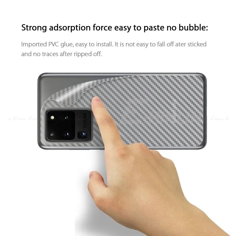 Samsung S20 Ultra Carbon Fiber Pattern 3D Transparent Back Sheet