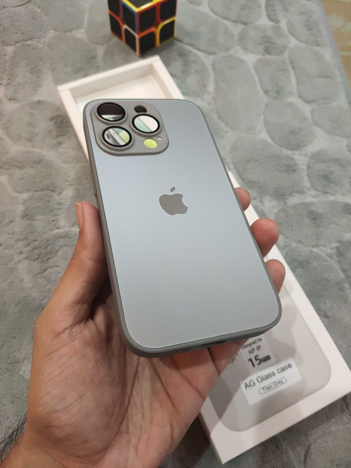 iPhone 15 Pro AG Glass Titanium Grey Camera Lens Case