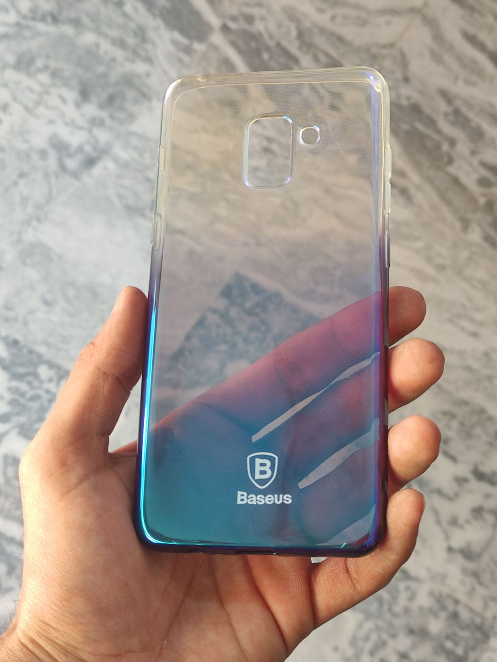 Samsung Galaxy A8 Plus 2018 Soft Silicone TPU Transparent Gradient Colour Back Cover