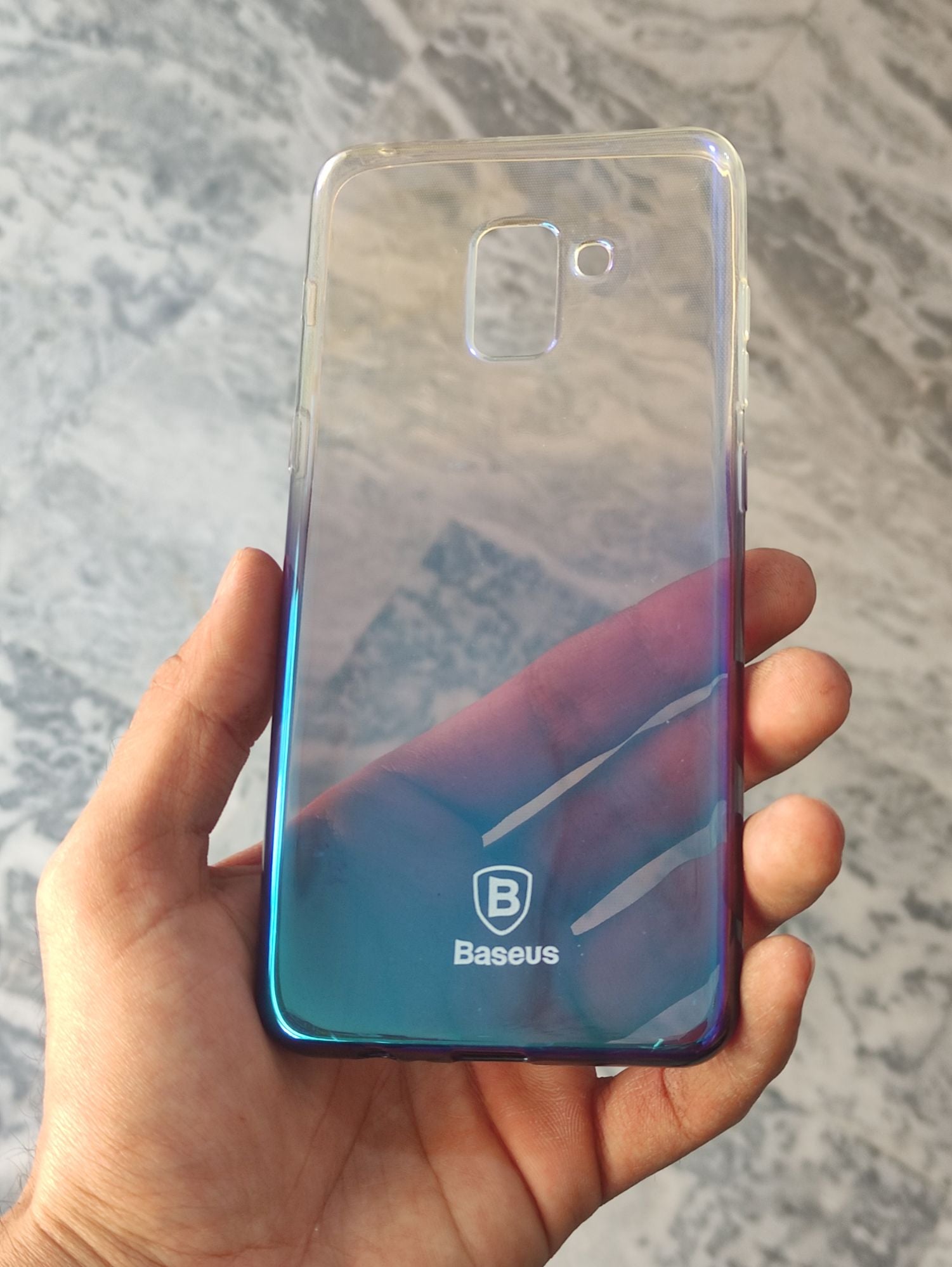 Samsung Galaxy A8 Plus 2018 Soft Silicone TPU Transparent Gradient Colour Back Cover