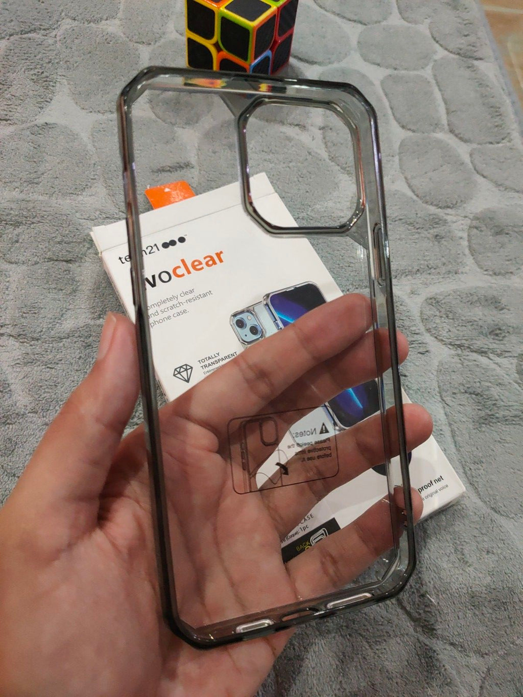 iPhone 13 Pro Max Tech21 Evo Clear Dust Proof Net Shockproof Bumper Back Cover