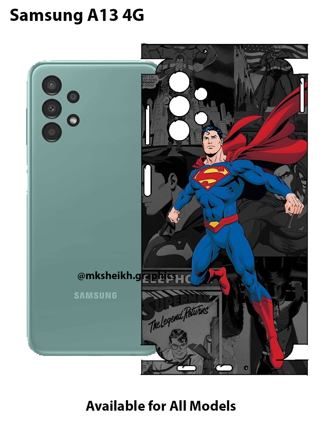 Samsung A13 Print Back Full Body Skin Wrap
