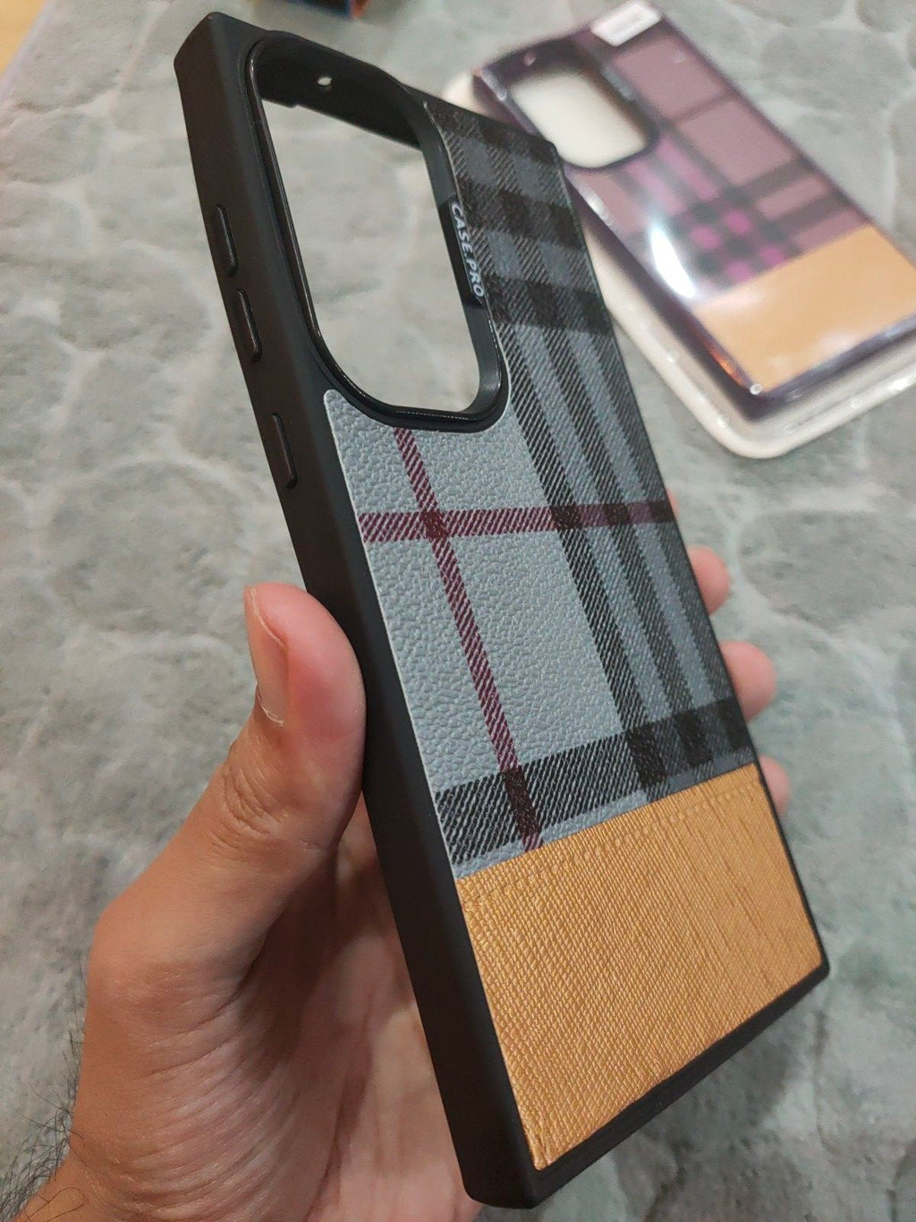 CASEPRO Samsung S23 Ultra PU Dual Tone Leather Back Case