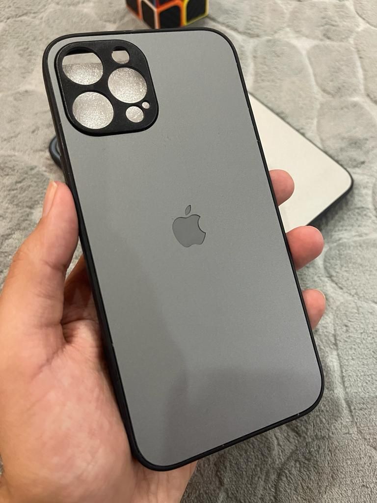 iPhone 12 Pro Max/13 Pro Max PC Acrylic Brushed Apple Logo Back Case