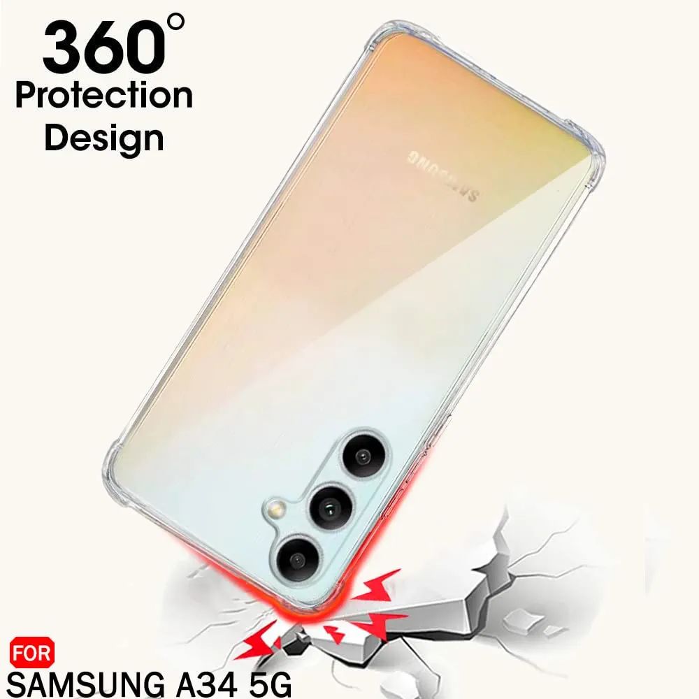 Samsung Galaxy A34 5G Soft TPU Clear Corner Protection Back Cover