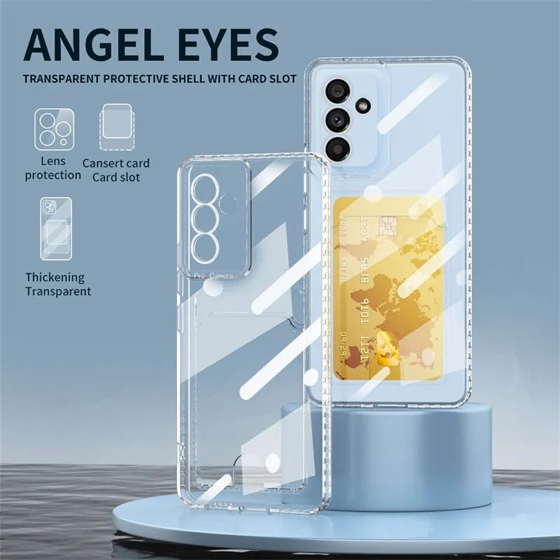 Samsung Galaxy A34 Soft TPU Clear Card Holder Camera Protection Back cover