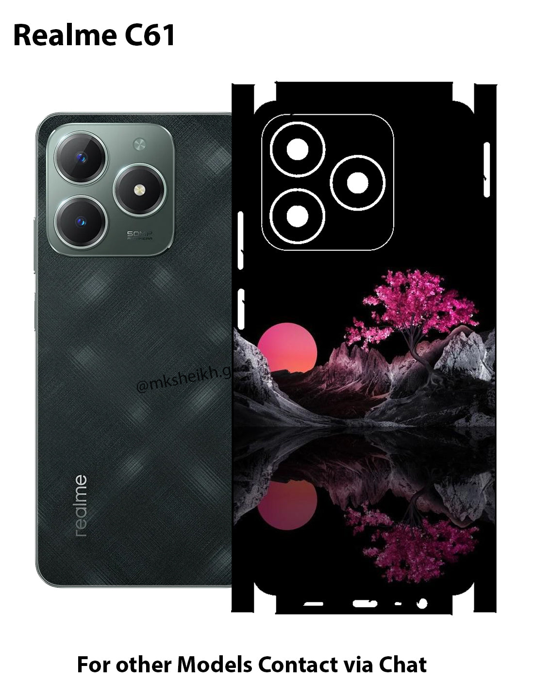Realme C61 Print Back Full Body Skin Wrap