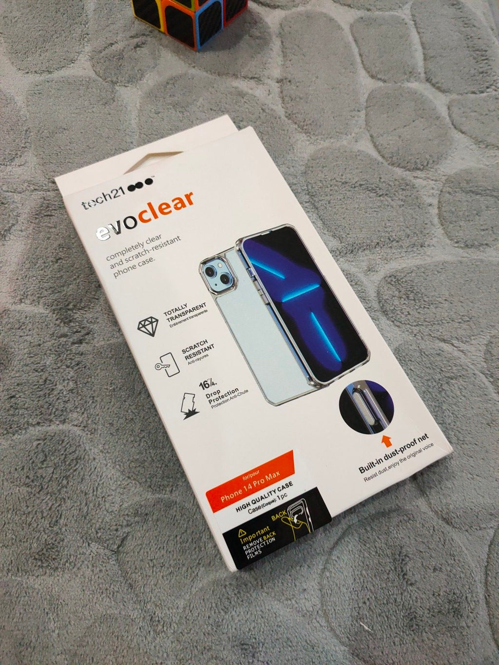 iPhone 14 Pro Max Tech21 Evo Clear Dust Proof Net Shockproof Bumper Back Cover