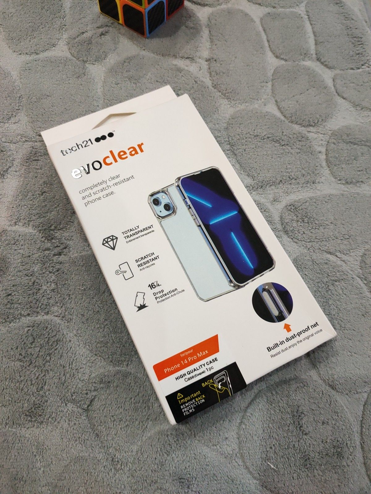 iPhone 14 Pro Max Tech21 Evo Clear Dust Proof Net Shockproof Bumper Back Cover