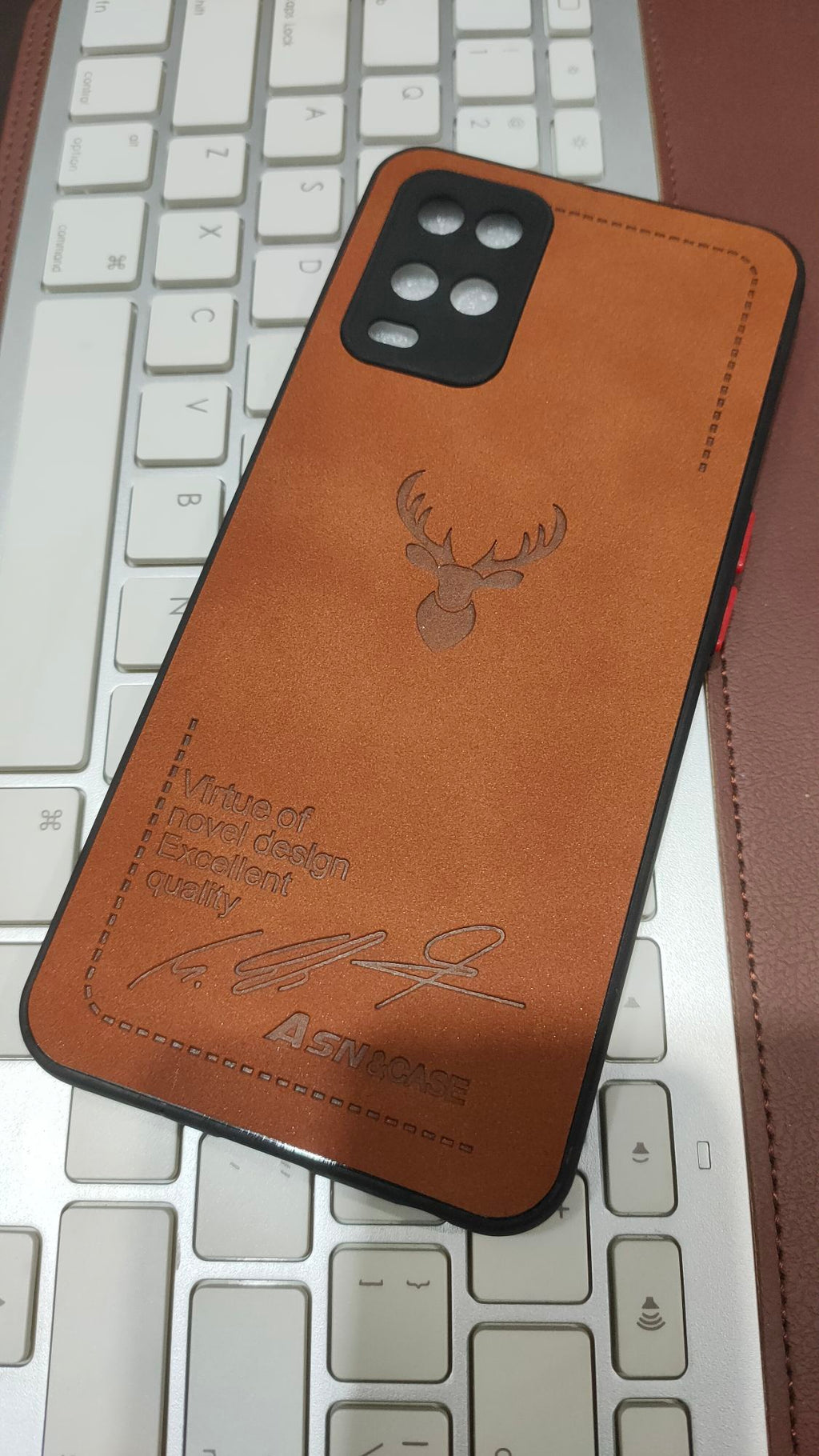 Oppo A54 4G Premium Quality PU Leather Fabric Camera Protection Back Cover