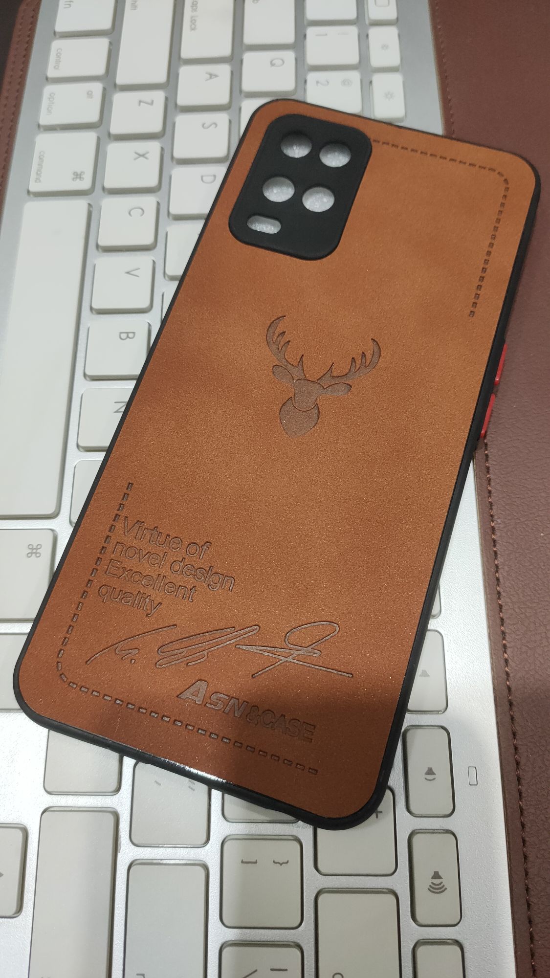 Oppo A54 4G Premium Quality PU Leather Fabric Camera Protection Back Cover