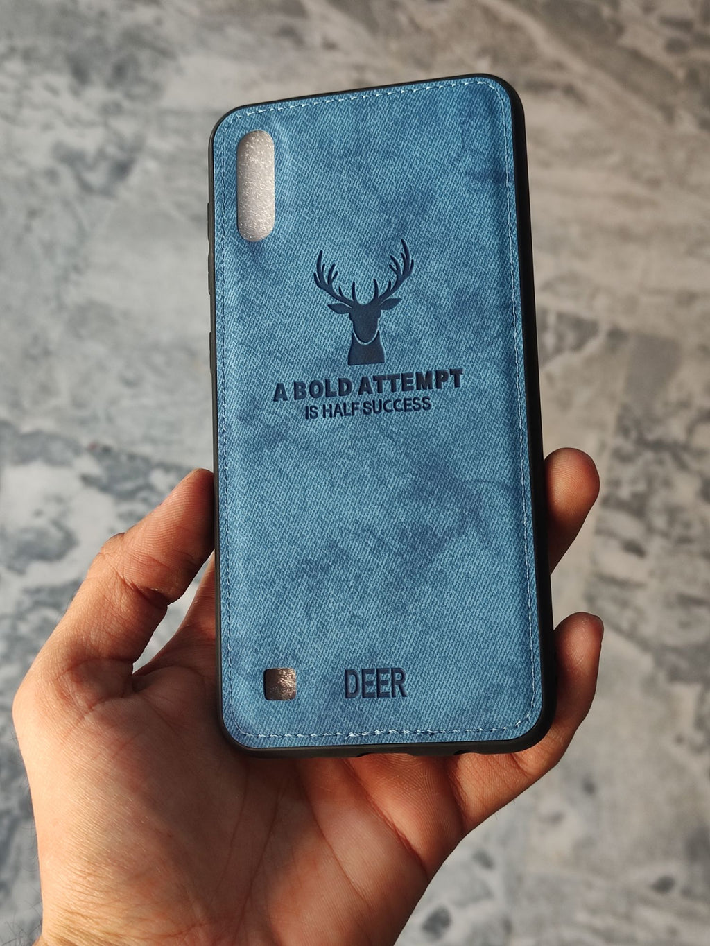 Samsung Galaxy A10 Soft Silicone Deer Fabrics Cloth Back Cover