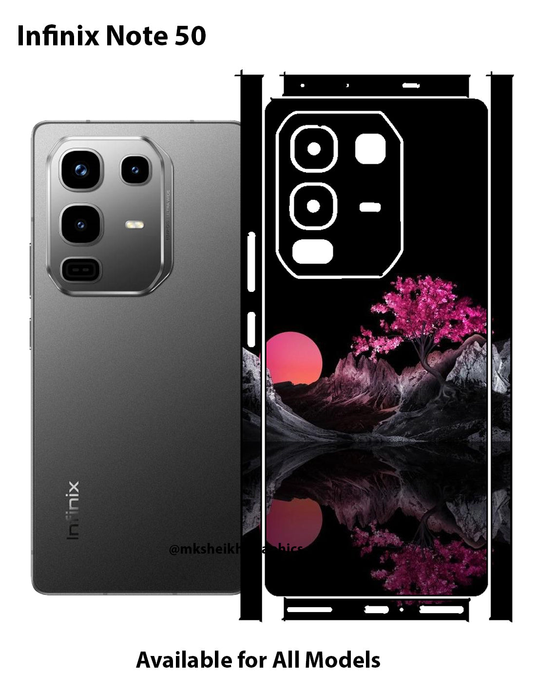 Infinix Note 50 Full Body Skin Wrap Back with Edges