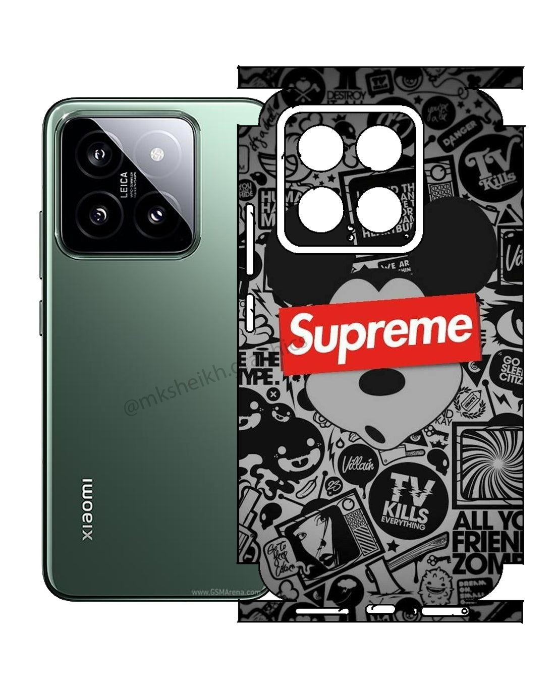 Xiaomi 14 Premium Quality Print Back Full Body Skin Wrap