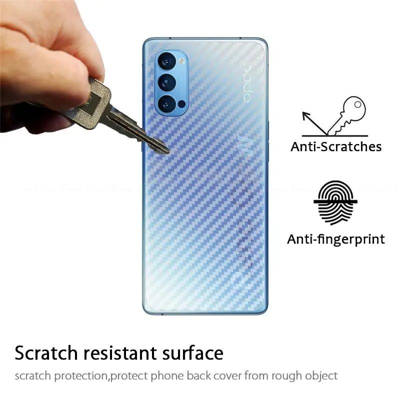 Oppo Reno 3 Pro Carbon Fiber Pattern 3D Transparent Back Sheet