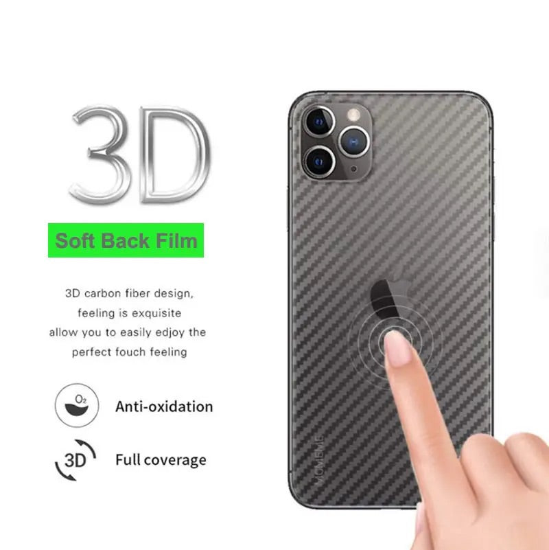 iPhone 11 Pro Max Carbon Fiber 3D Pattern Transparent Back Sheet
