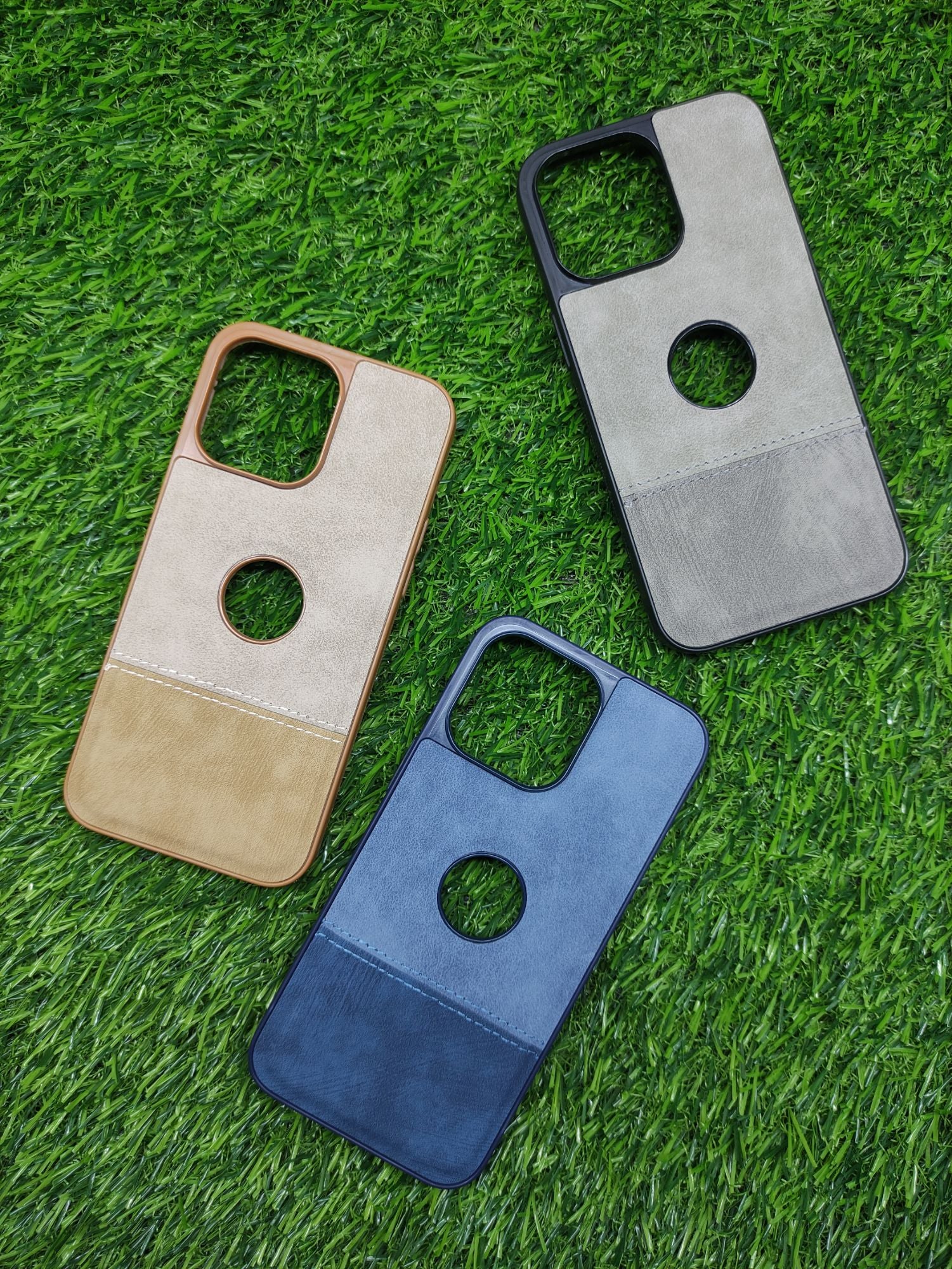 iPhone 15 Pro Max PC Camera Protection Leather Back Cover
