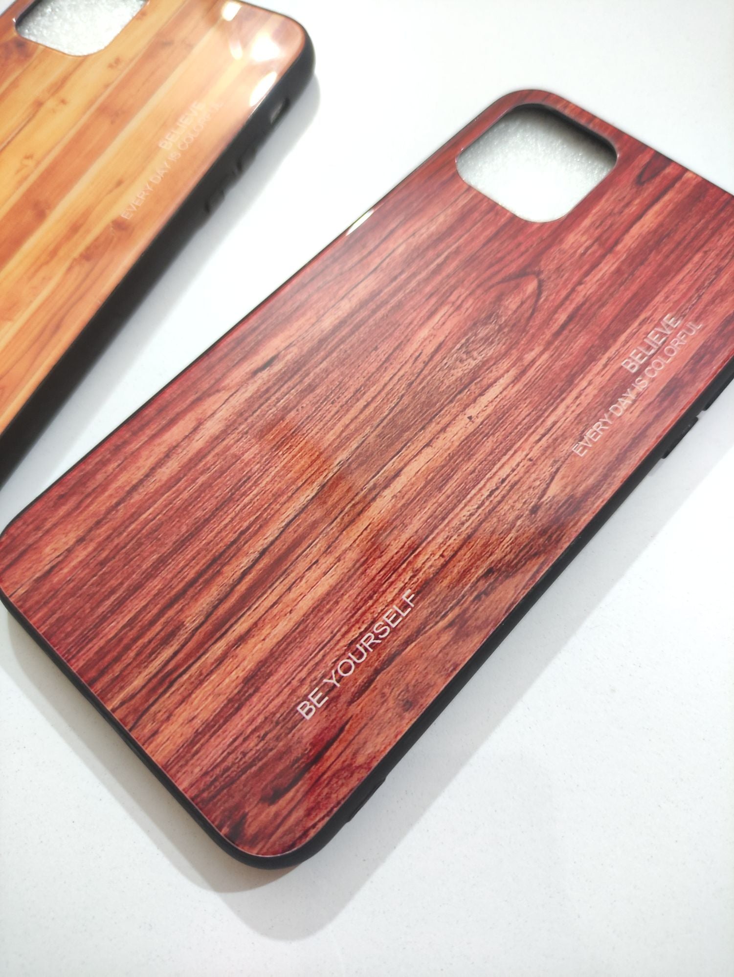 iPhone 11 Pro Real Tempered Glass Wood Design Back Cover