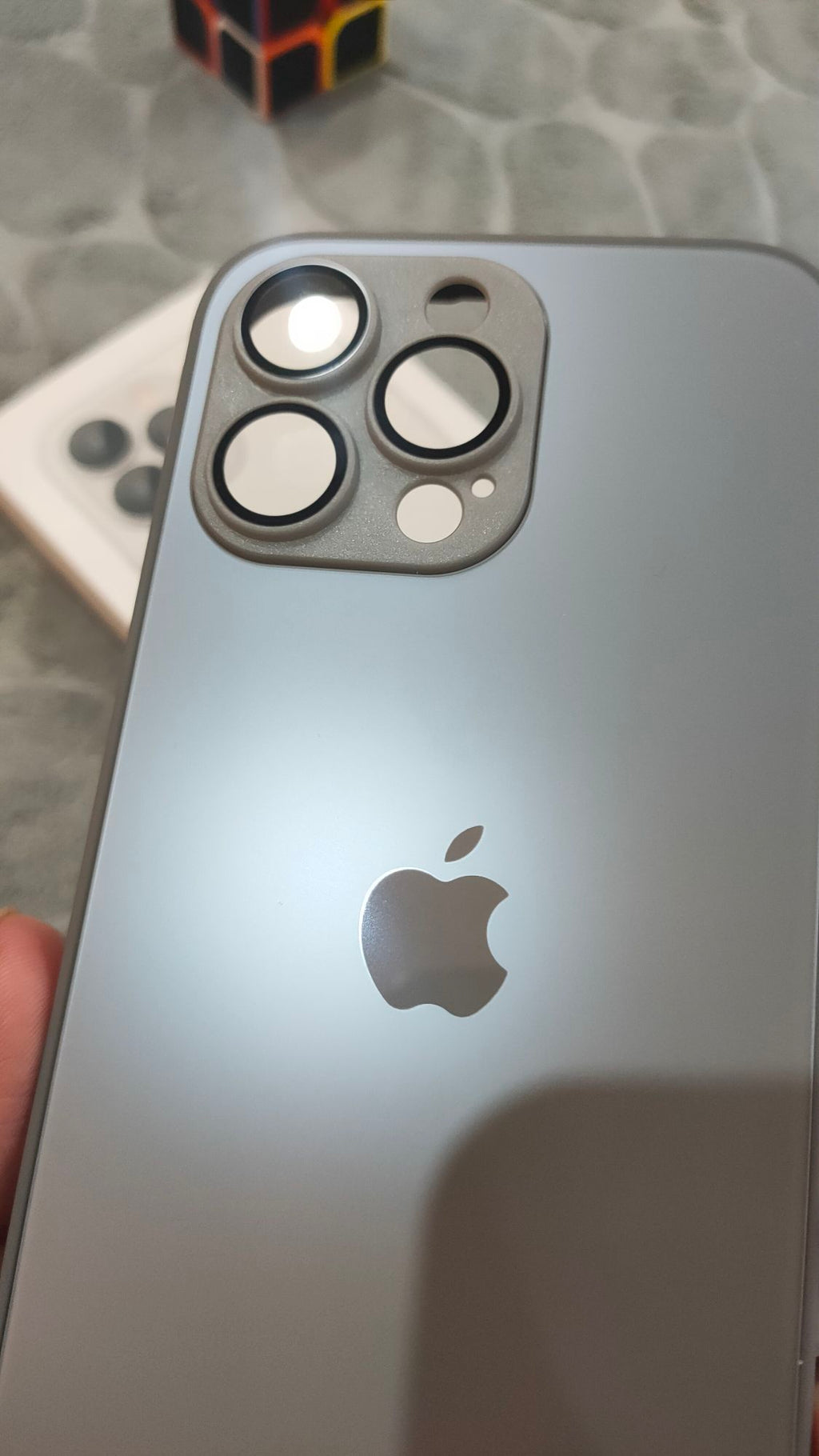 iPhone 15 Pro Max AG Glass Titanium Grey Camera Lens Case