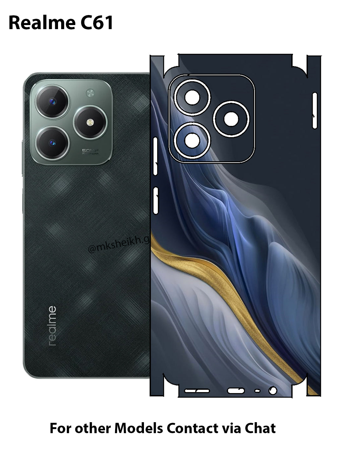 Realme C61 Print Back Full Body Skin Wrap