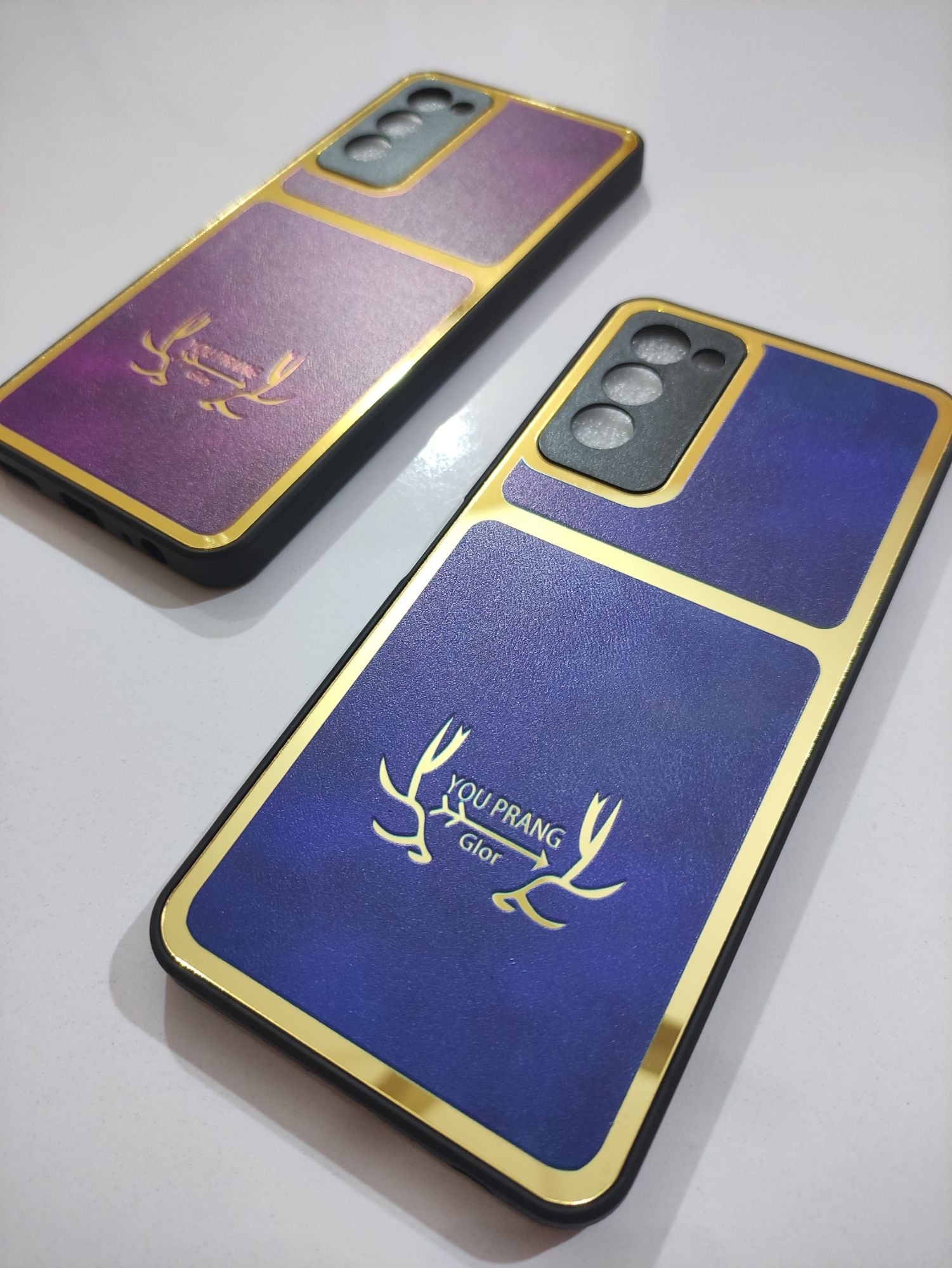 Tecno Camon 18 PU Golden Stripe Design Back Cover