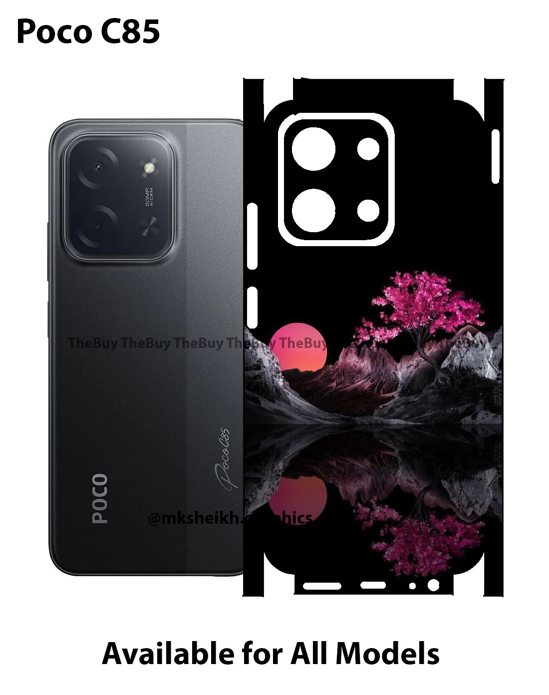 Poco C85 Full Body Print Back Skin Wrap