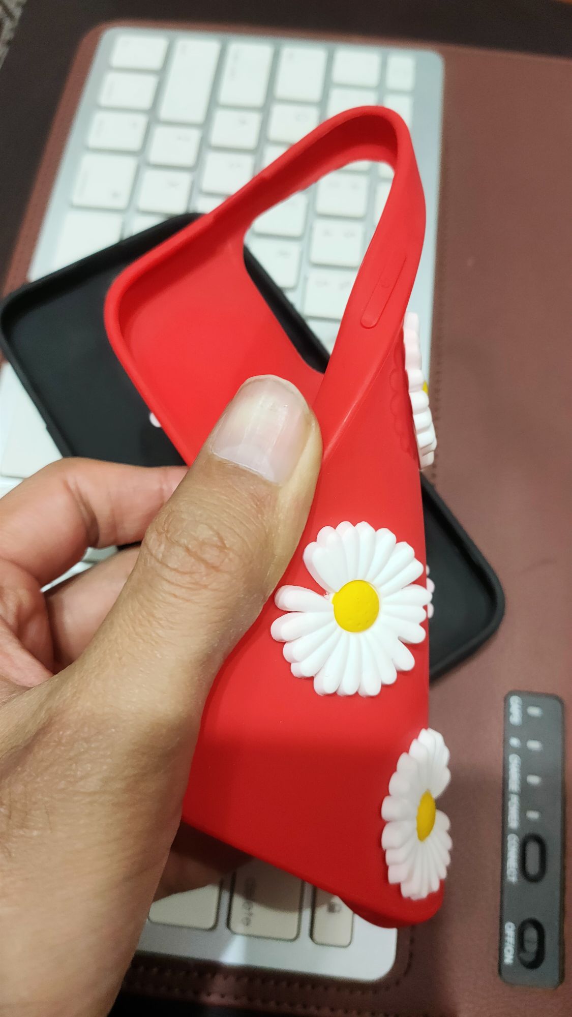 iPhone 13 Pro Liquid Silicone 3D Flowers Fancy Back Cover