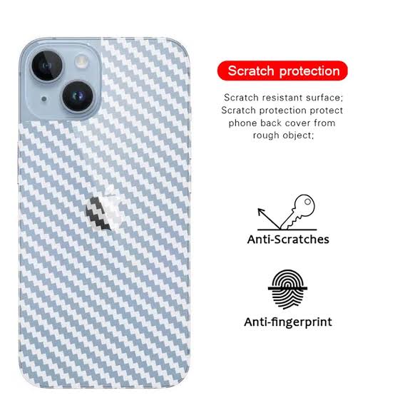 iPhone 15/15 Pro/15 Plus /15 Pro Max Premium Quality Clear Carbon Fiber Back Sheet
