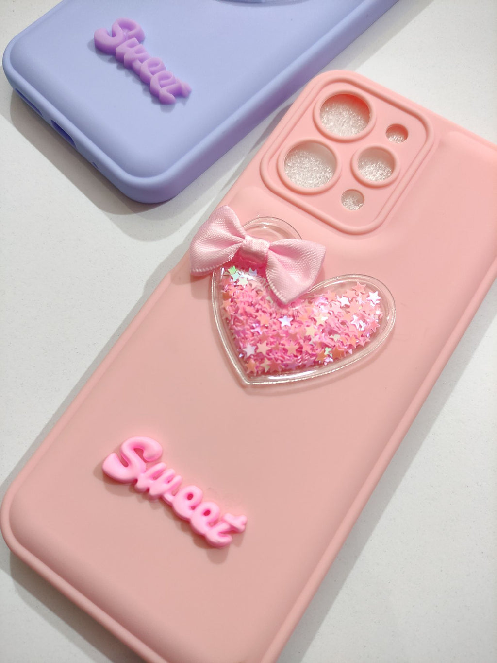 Redmi 12 Fancy Soft Silicone 3D Sweet Heart Back Cover