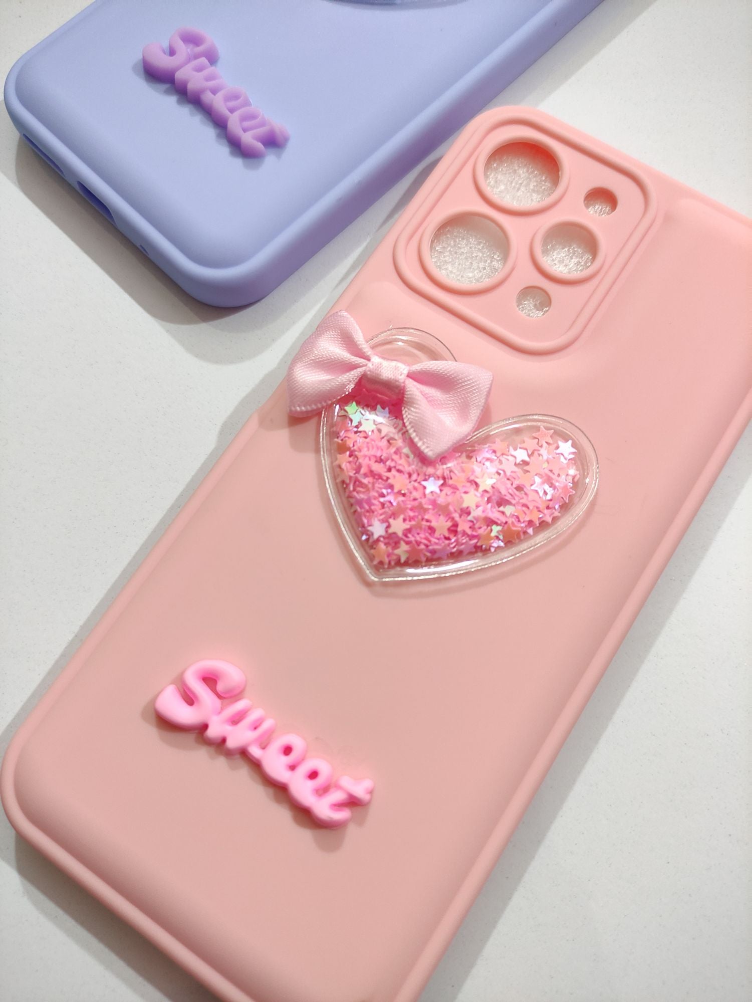 Redmi 12 Fancy Soft Silicone 3D Sweet Heart Back Cover