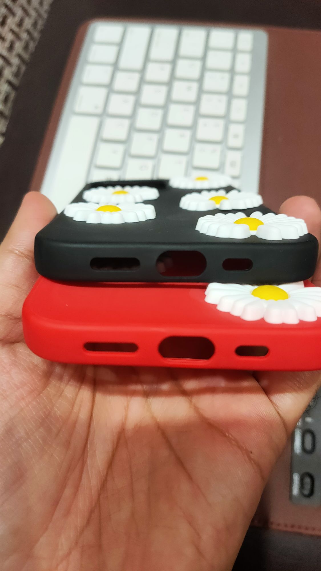 iPhone 13 Pro Liquid Silicone 3D Flowers Fancy Back Cover