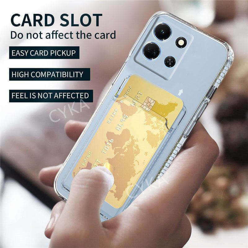 Tecno Spark Go 2023 Soft TPU Clear Card Holder Back cover