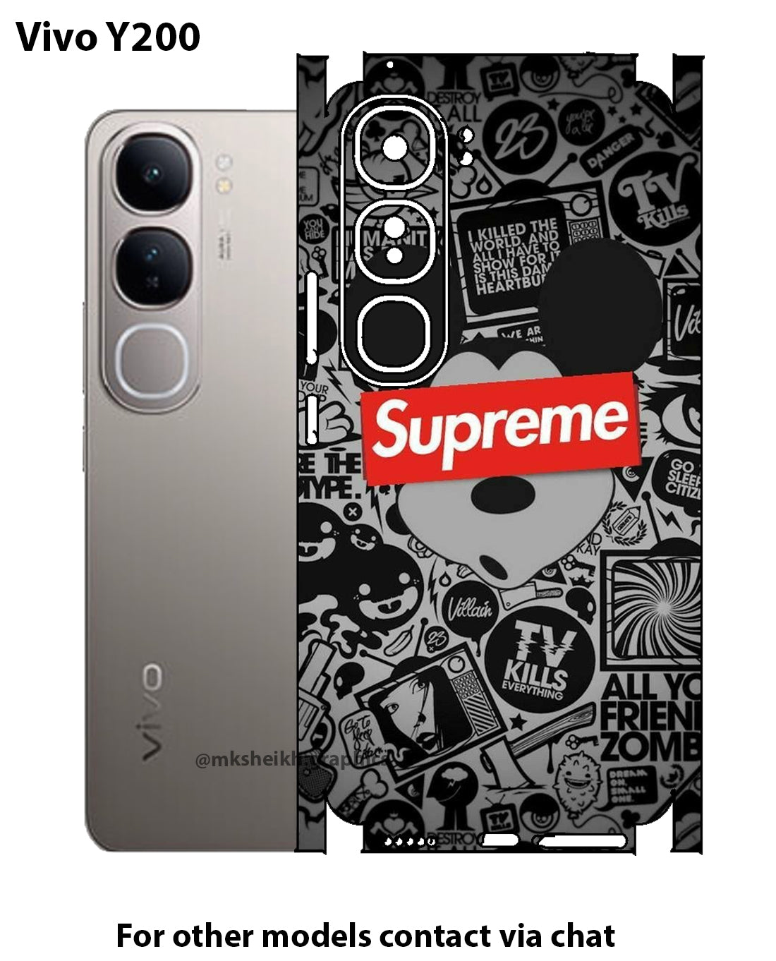 Vivo Y200 Supreme Full Body Print Back Skin Wrap
