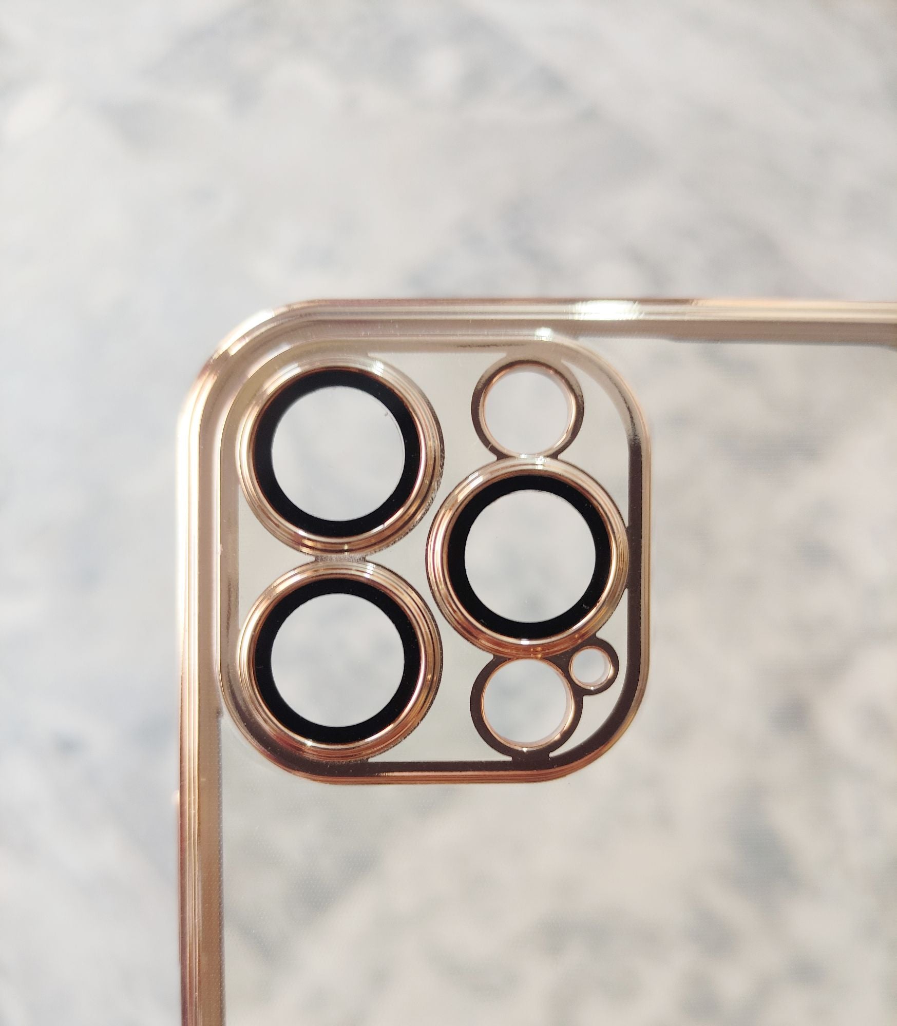 iPhone 13 Pro Max Soft Camera Lens Protection Gold Plated Clear TPU Premium Cover