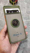 Google Pixel 6 Pro Shockproof Color Buttons Magnetic Ring Holder Back Case