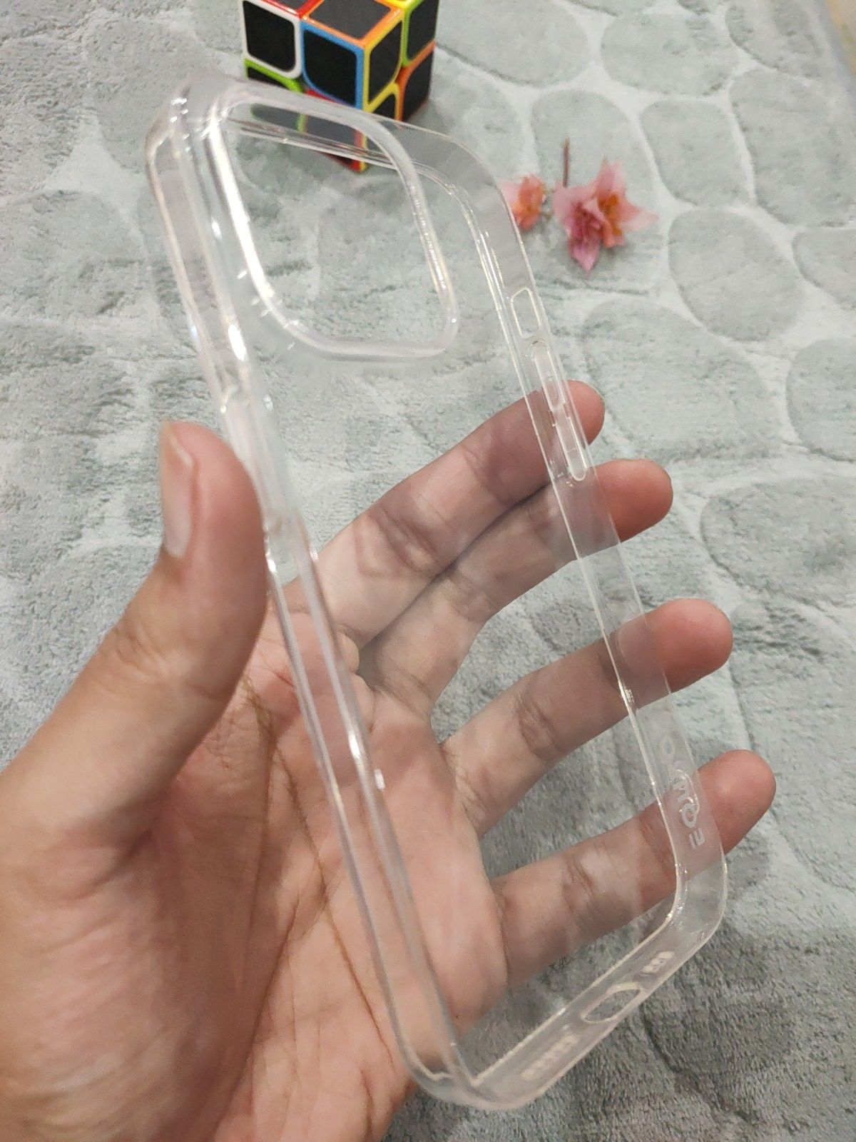 EOURO iPhone 15 Pro Clear Camera Protection Silicone Case
