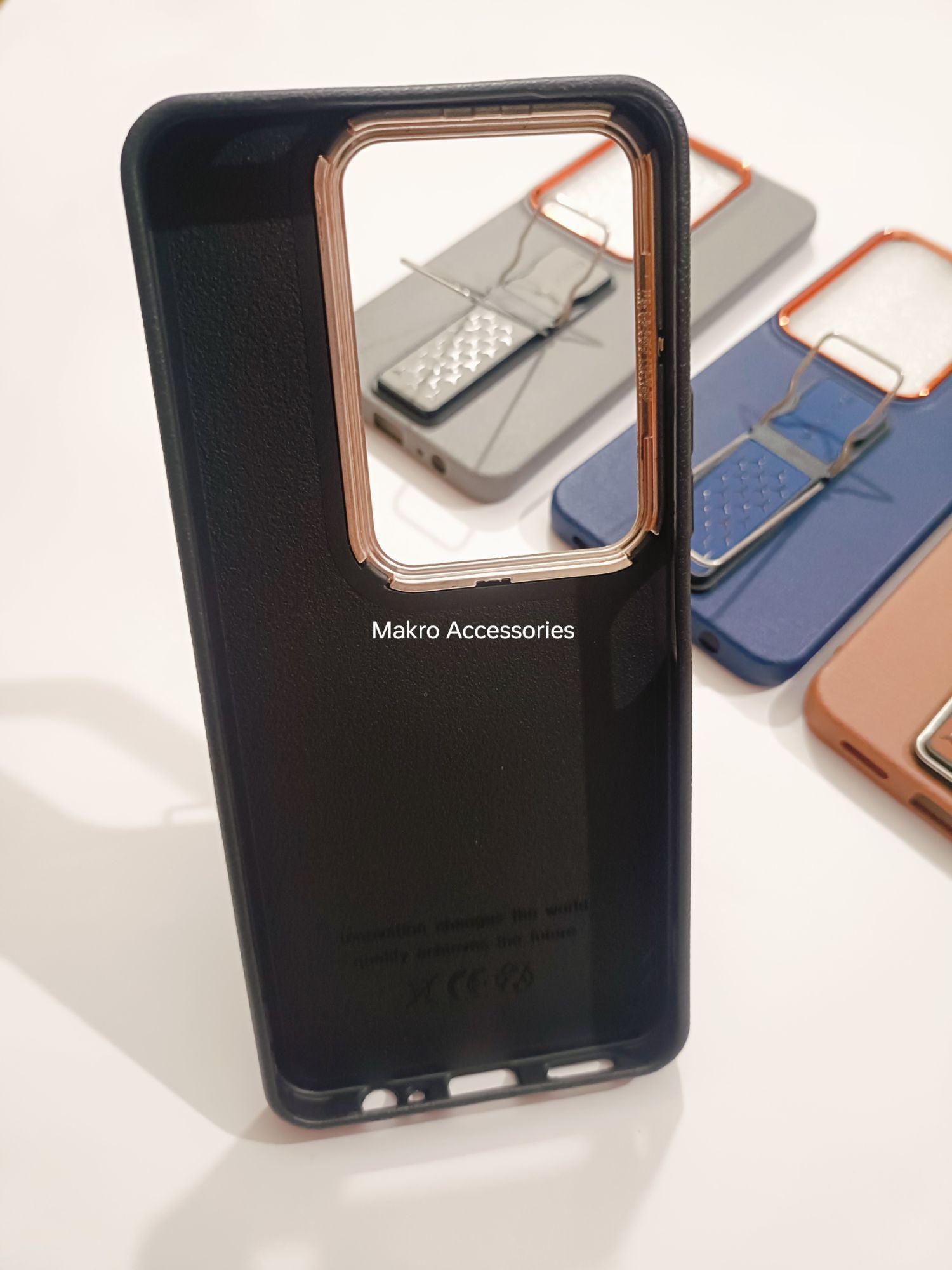 Vivo Y19S 4G Soft Silicone Leather Tecture Design Kickstand Back cover